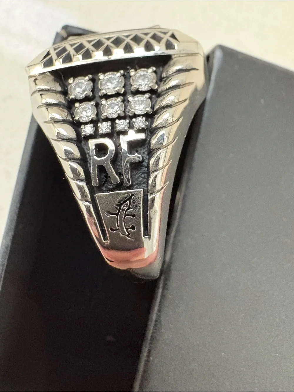Rascal Flatts Silver-Tone Red Enamel Ring with Crystal 'X' Accent